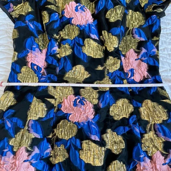 Mark + James Badgley Mischka Metallic Floral Jacquard Fit & Flare Dress - Picture 13 of 15